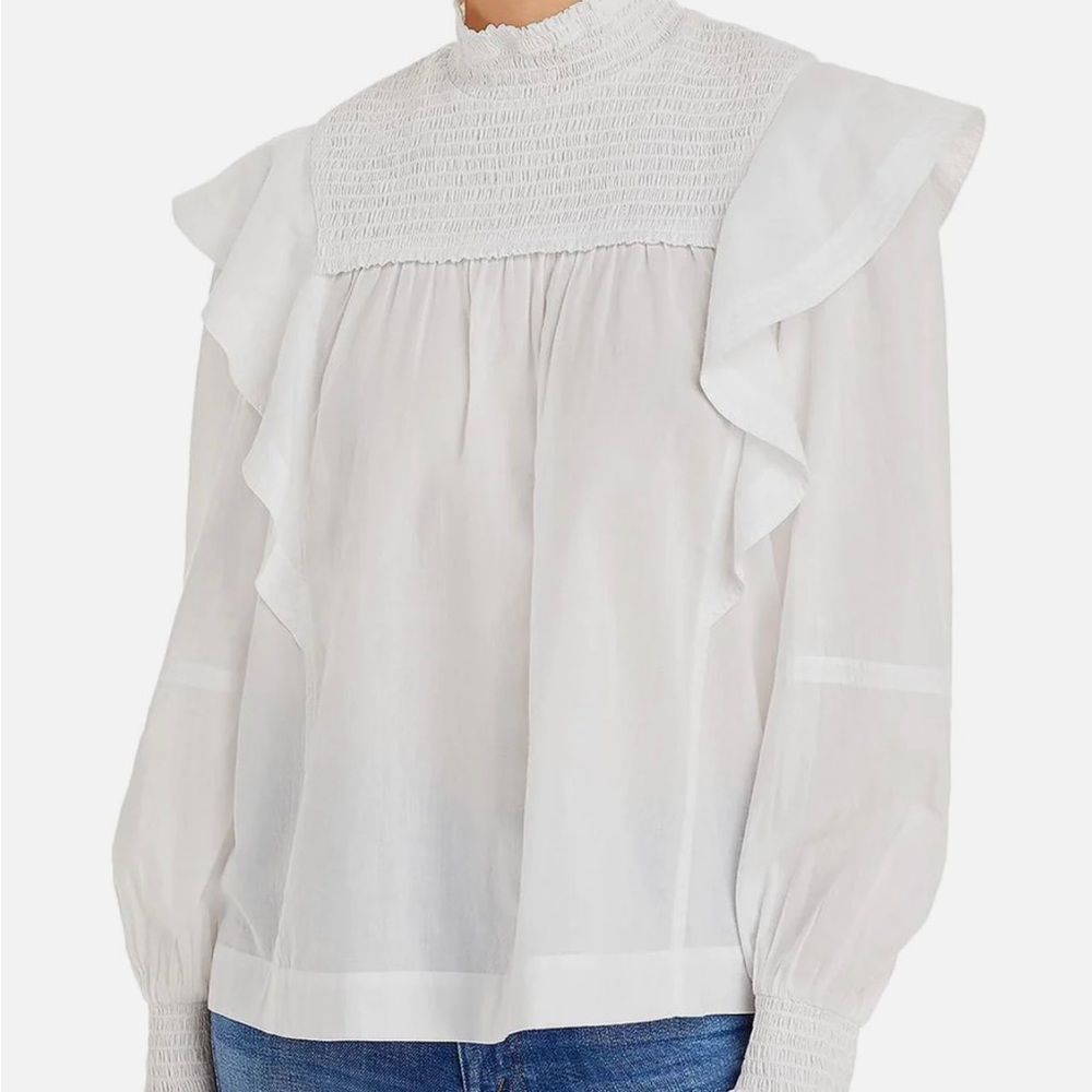 A.L.C. Jillian ruffled smocked blouse | size 8